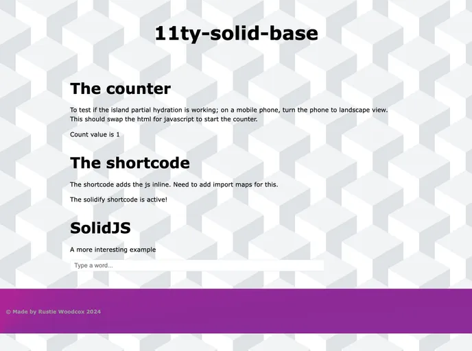 screenshot of 11ty Solid Base