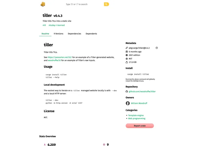 screenshot of Tiller