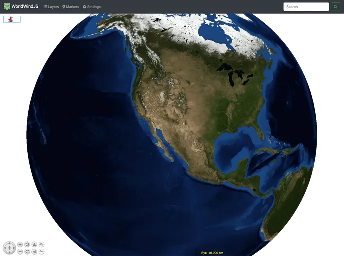 screenshot of Worldwind Web App