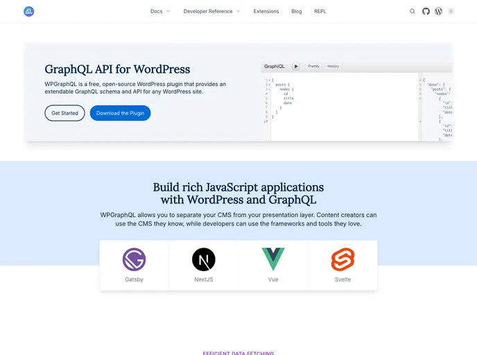 screenshot of Wpgraphql.com