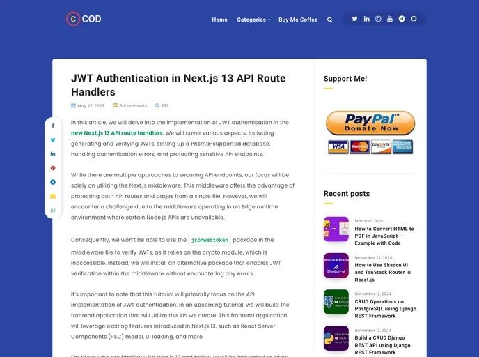 screenshot of Nextjs13 User Signin Signup