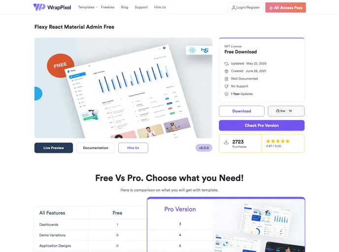screenshot of Flexy React Lite