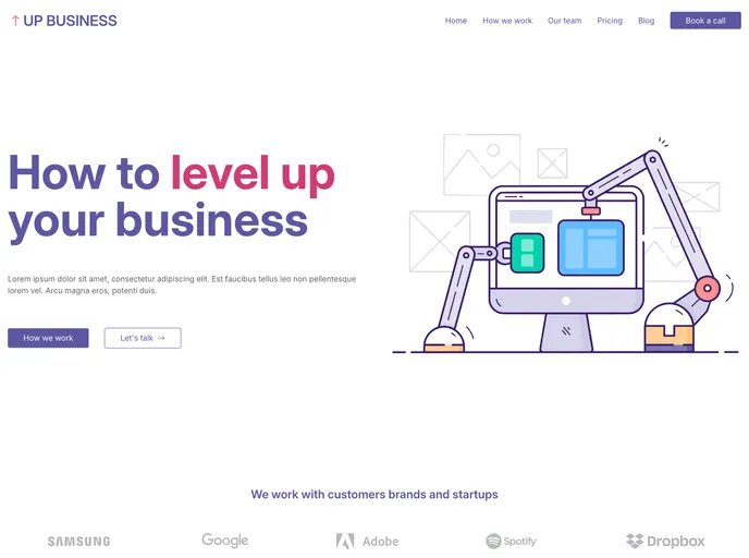 screenshot of Hugo Up Business