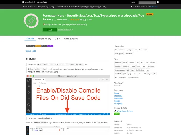 screenshot of Compile Hero