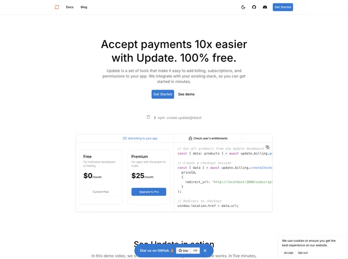 screenshot of Saas Template