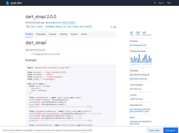 screenshot of Dart_strapi