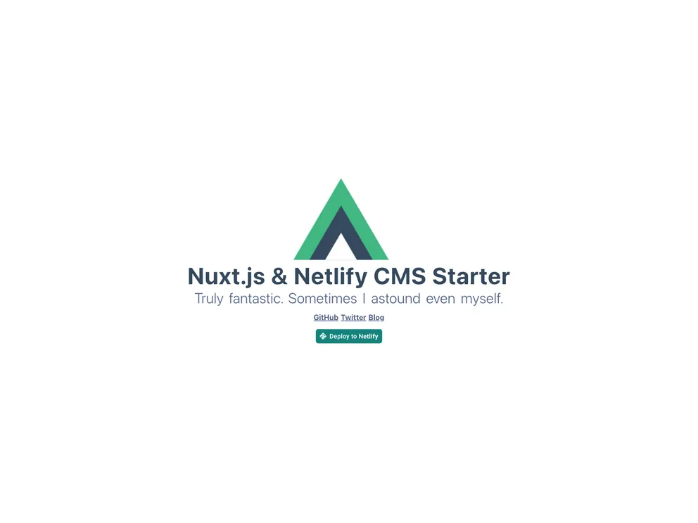 screenshot of Nuxt Netlify Cms Starter