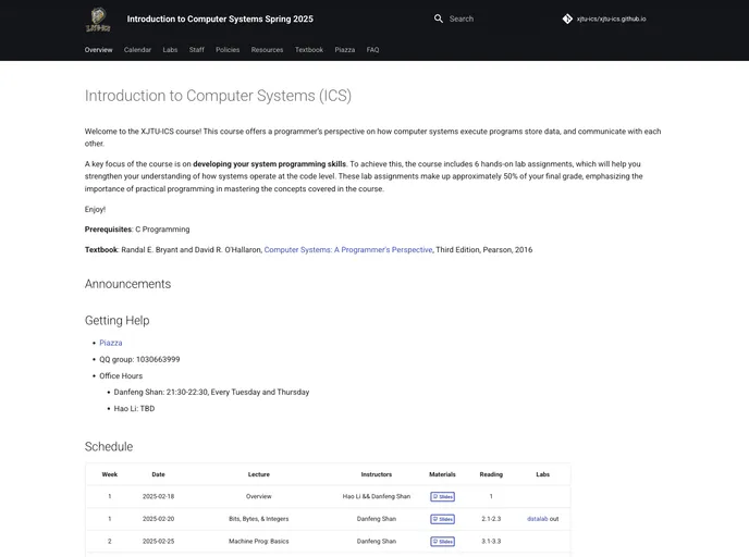 screenshot of Xjtu Ics.github.io