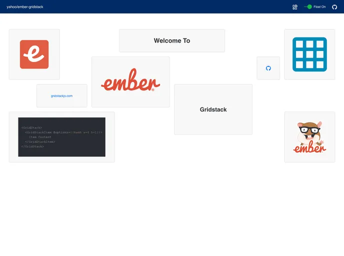 screenshot of Ember Gridstack