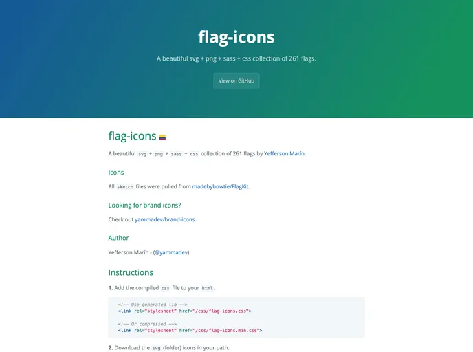 screenshot of Flag Icons