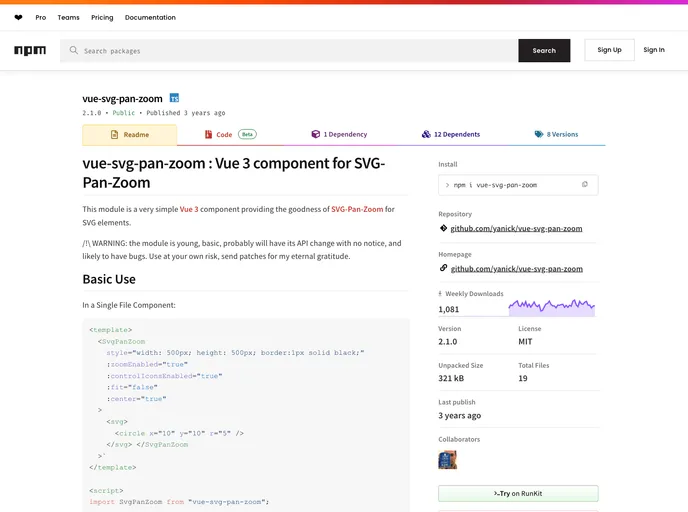 Vue Svg Pan Zoom