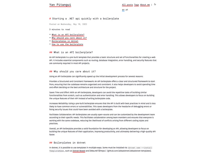 screenshot of Dotnet Api Boilerplate