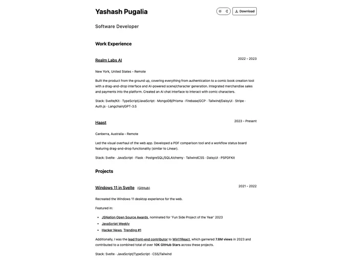 screenshot of Portfolio