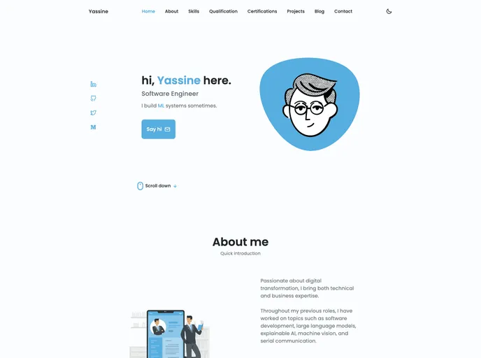 screenshot of Portfolio Website