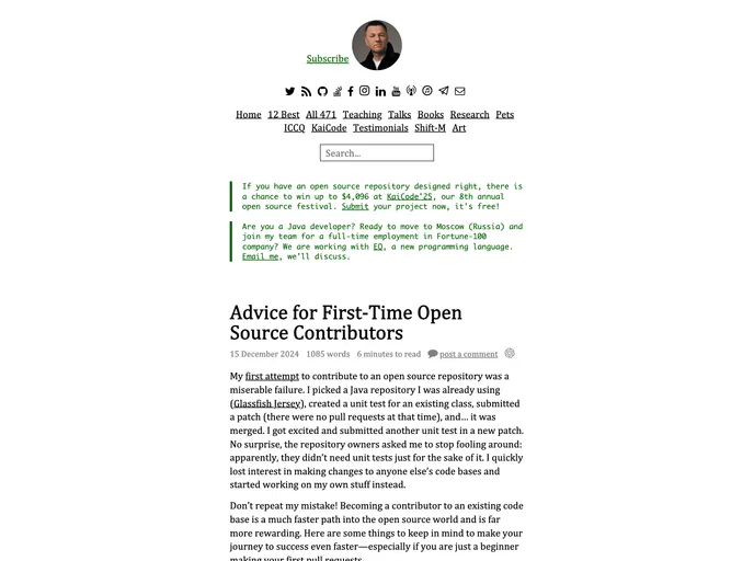 screenshot of Ru.yegor256.com