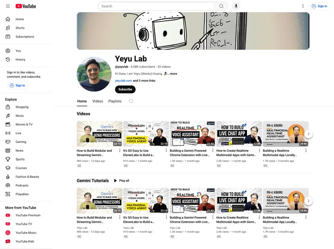 screenshot of Gemini Nextjs