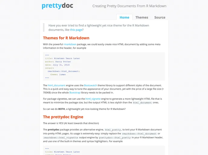 screenshot of Prettydoc