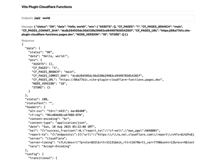 screenshot of Vite Plugin Cloudflare Functions