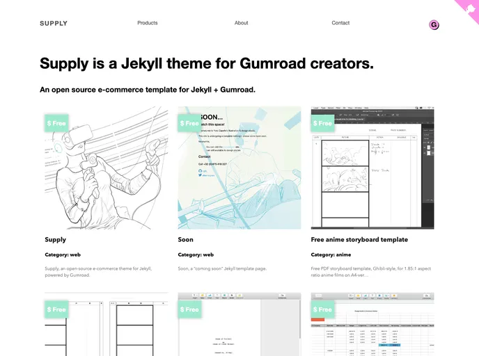 screenshot of Supply