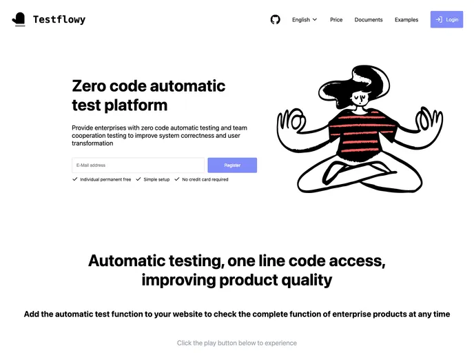 screenshot of Testflowy