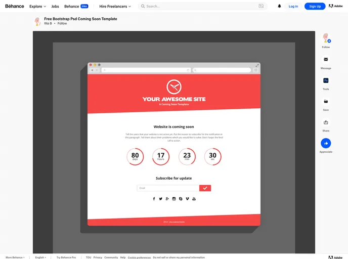 screenshot of YAX Coming Soon Jekyll Template