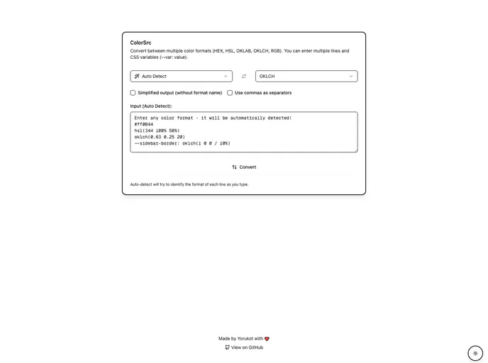 screenshot of ColorSrc
