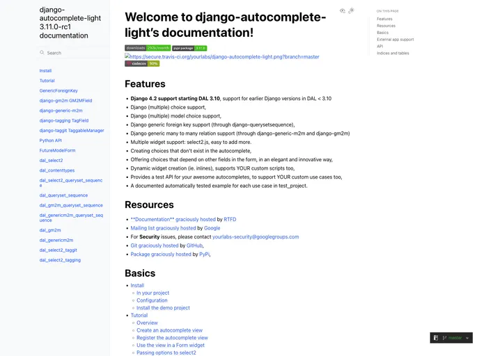 screenshot of Django Autocomplete Light