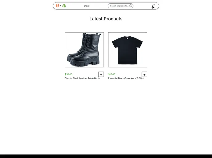 screenshot of Sveltekit Shopify Storefront Starter