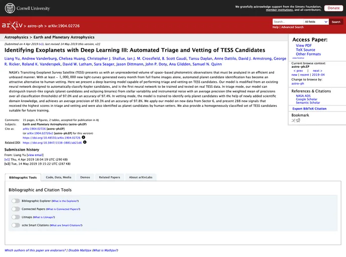 screenshot of Astronet Triage