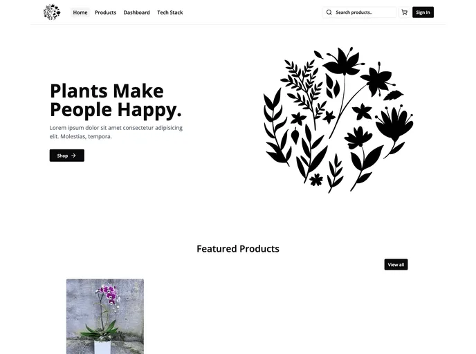 screenshot of Botanical Store