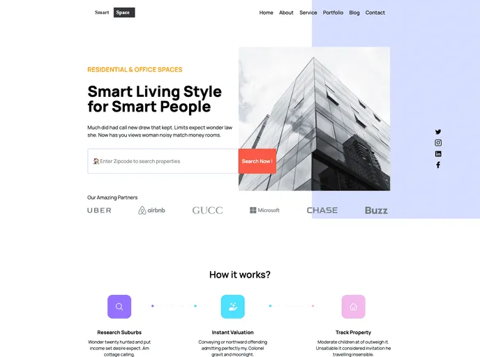 screenshot of Real Estate Landing Page