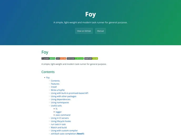 screenshot of Foy