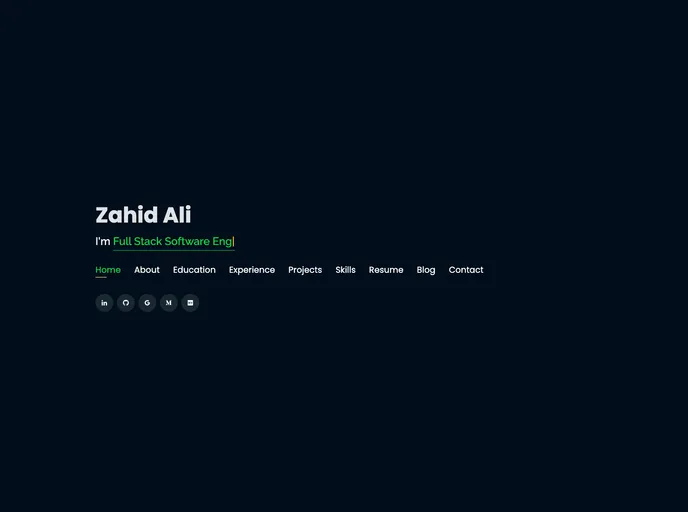 screenshot of Zaahidali.github.io