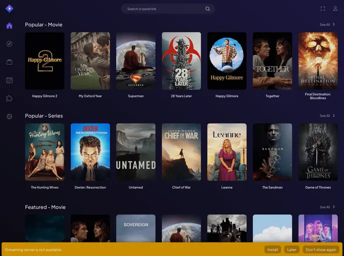 screenshot of Stremio Community V5