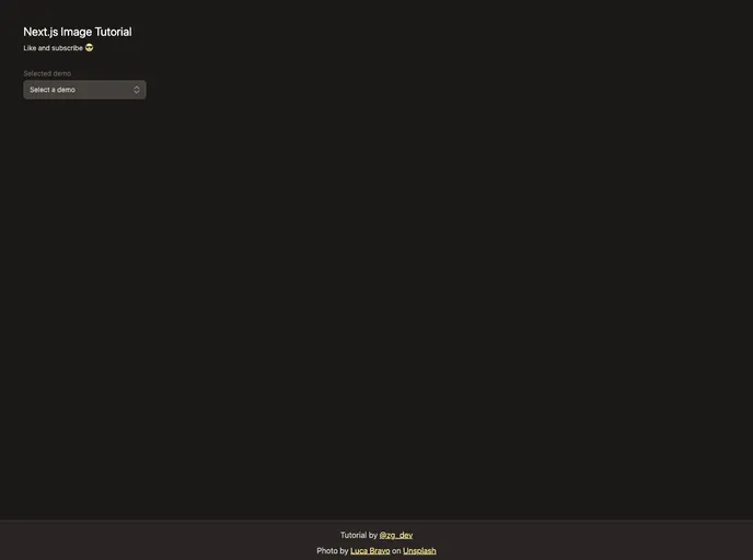 screenshot of Nextjs Image Tutorial