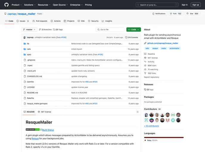 screenshot of Resque_mailer