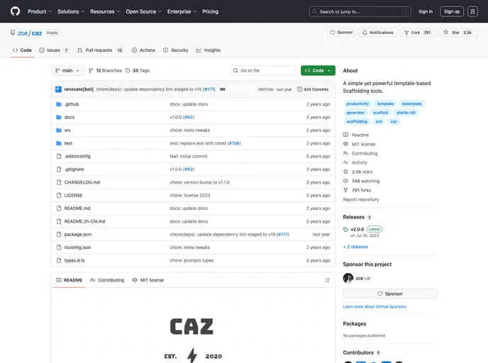 screenshot of Caz Prev