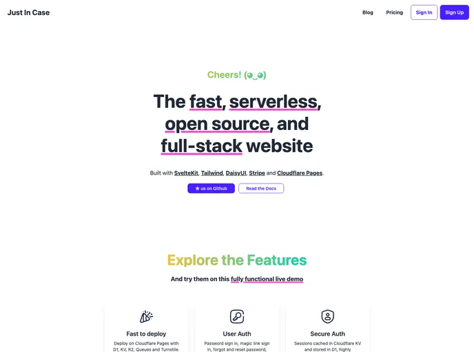 screenshot of Sveltekit Cloudflare Template