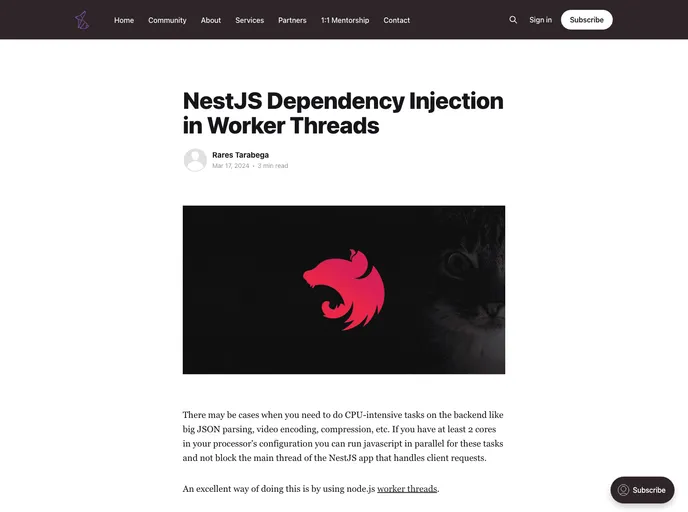 screenshot of Nestjs Worker Thread Example