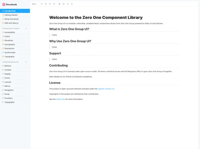 screenshot of Zog UI