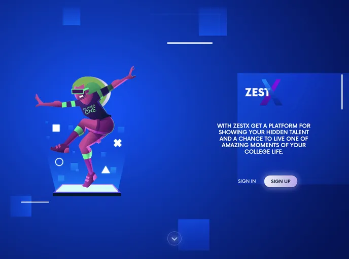 screenshot of ZestX Frontend