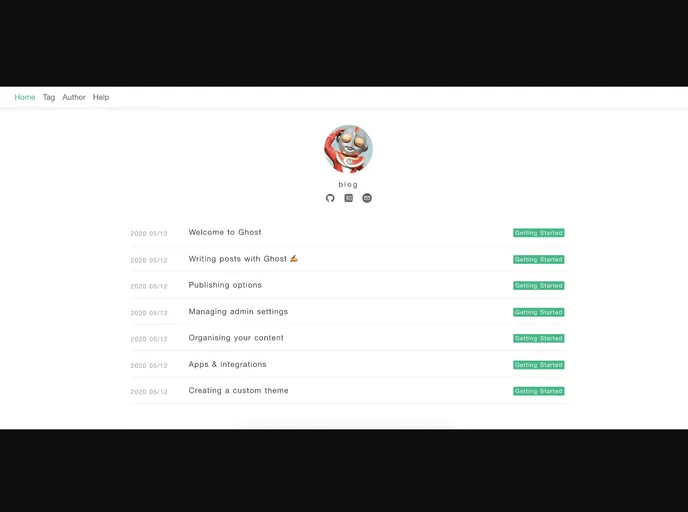 screenshot of Ghost Theme Tiny