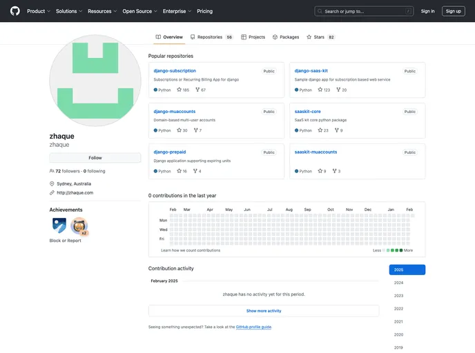 screenshot of Django Subscription