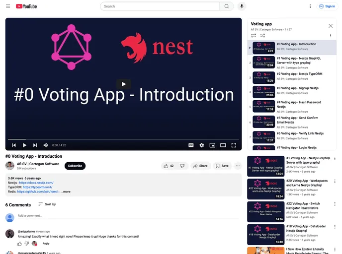 screenshot of Nestjs Voting App