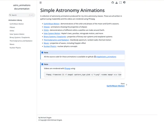screenshot of Astro_animations