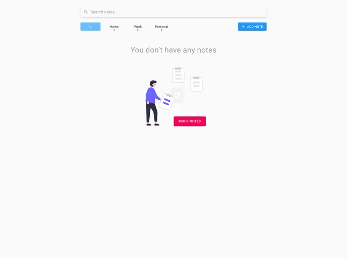 screenshot of React Notes App