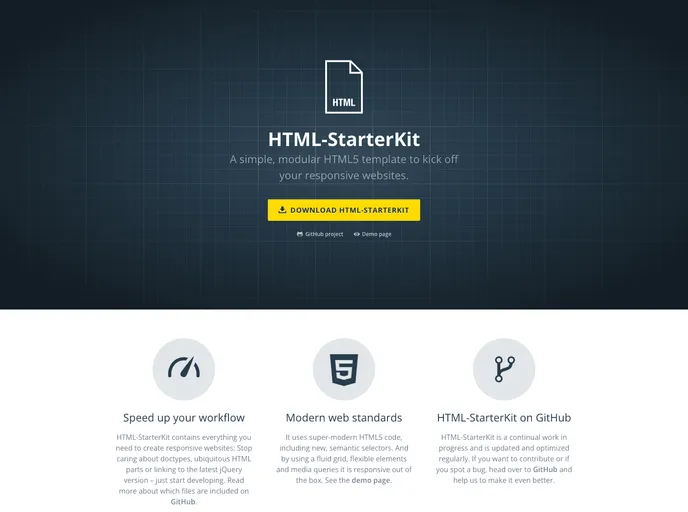 screenshot of HTML StarterKit