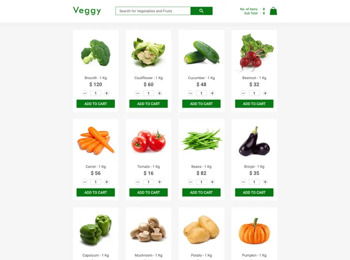 screenshot of Next Shopping Cart