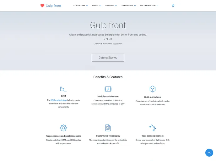 screenshot of Gulp Front