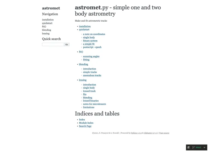 screenshot of Astromet.py